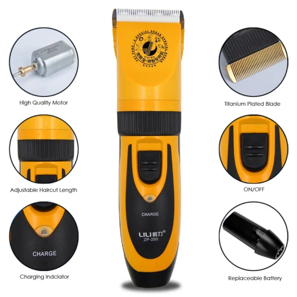 LILI ZP295™ Professional Pet Hair Clippers – 35W Quiet Grooming Trimmer for Dogs & Cats - Image 3