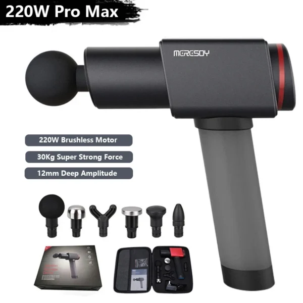 220W Deep Tissue Massage Gun – Professional Muscle Massager for Recovery, Pain Relief & Fitness (30KG Force) - Image 2