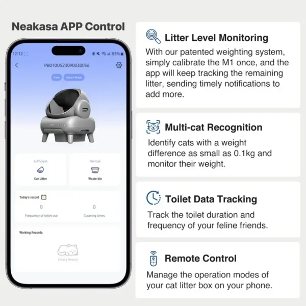 Origin Neakasa M1 Large Low noise Odor Eliminator App Control Intelligent Electric Self Cleaning Smart Automatic Cat Litter Box - Image 6