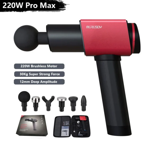 220W Deep Tissue Massage Gun – Professional Muscle Massager for Recovery, Pain Relief & Fitness (30KG Force) - Image 6