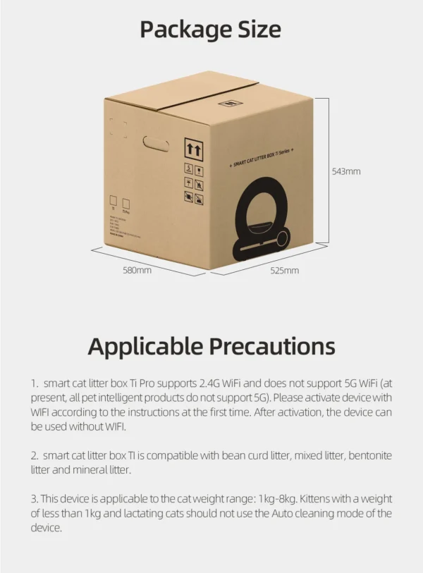 Tonepie™ 65L Smart Cat Litter Box – Fully Enclosed, Self-Cleaning with App Control (English Version) - Image 5