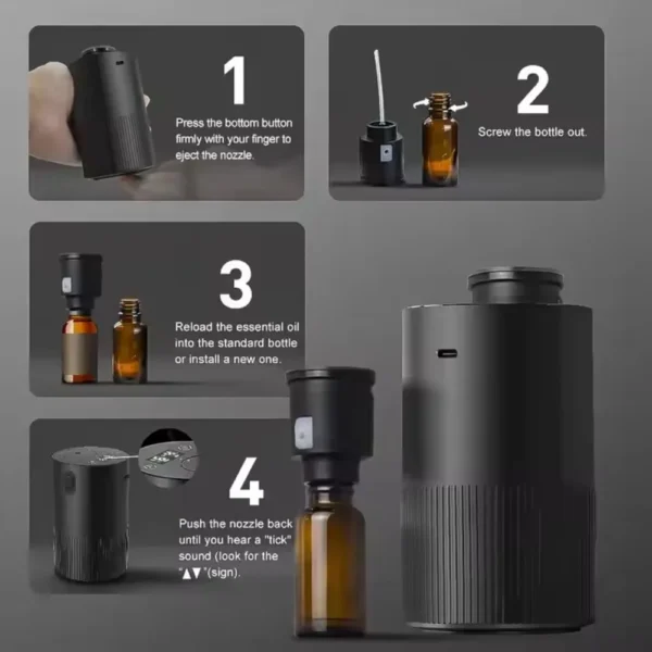 Portable Rechargeable Essential Oil Diffuser – USB Scent Distributor for Home, Office & Car - Image 2