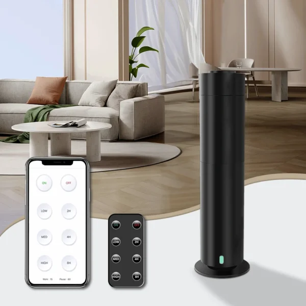 120ml Modern Metal Tower Aroma Diffuser – Remote-Controlled Essential Oil Scent Machine - Image 4
